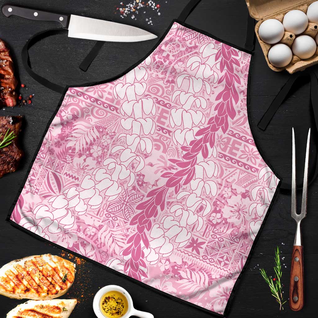 Pink Puakenikeni and Maile Lei Apron Hawaiian Style Tribal Tapa Double Strand Lei LT9 Pink - Polynesian Pride