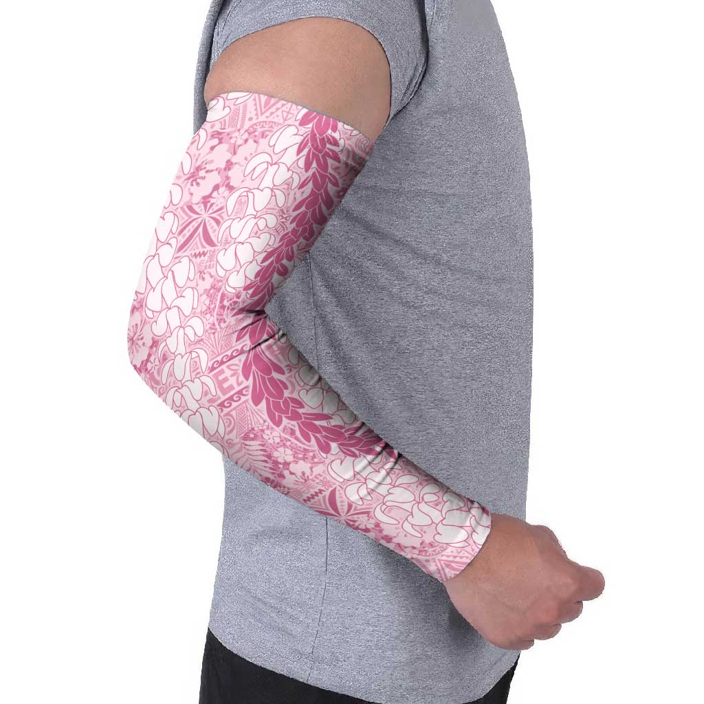 Pink Puakenikeni and Maile Lei Arm Sleeves Hawaiian Style Tribal Tapa Double Strand Lei LT9 - Polynesian Pride