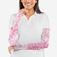 Pink Puakenikeni and Maile Lei Arm Sleeves Hawaiian Style Tribal Tapa Double Strand Lei LT9 - Polynesian Pride