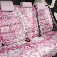 Pink Puakenikeni and Maile Lei Back Car Seat Cover Hawaiian Style Tribal Tapa Double Strand Lei LT9 - Polynesian Pride