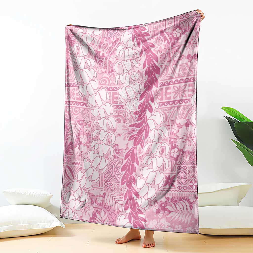 Pink Puakenikeni and Maile Lei Blanket Hawaiian Style Tribal Tapa Double Strand Lei LT9 - Polynesian Pride