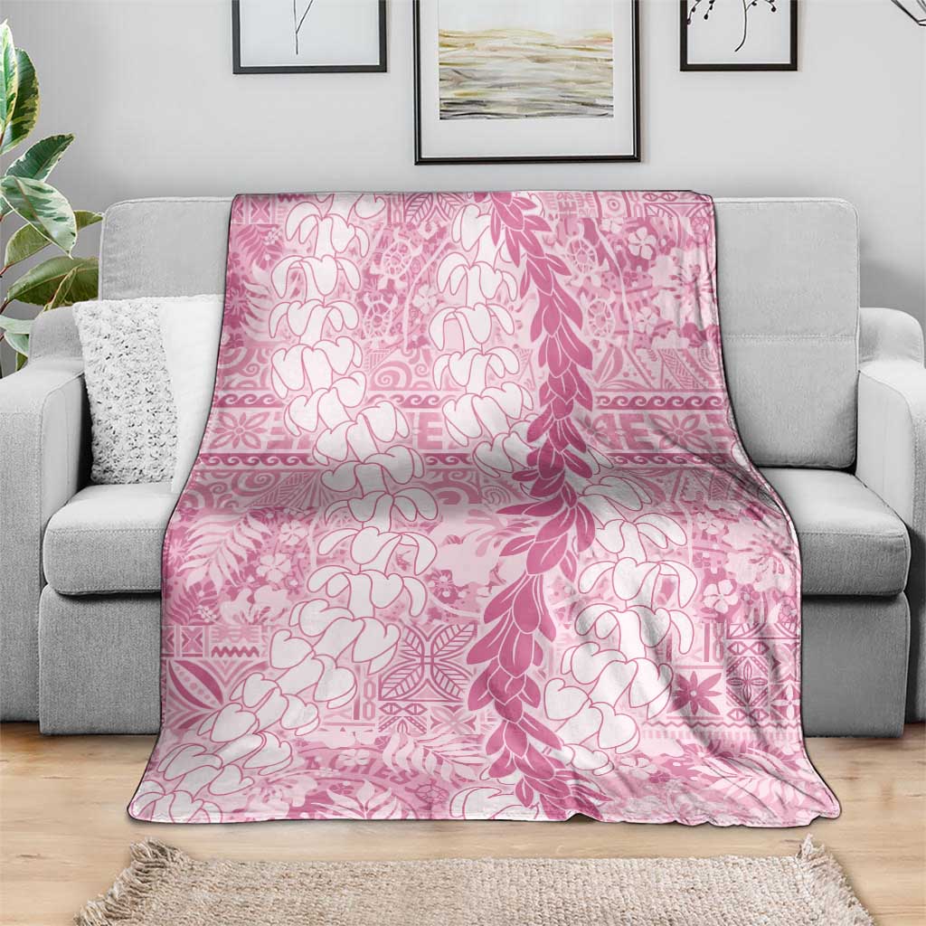Pink Puakenikeni and Maile Lei Blanket Hawaiian Style Tribal Tapa Double Strand Lei LT9 - Polynesian Pride