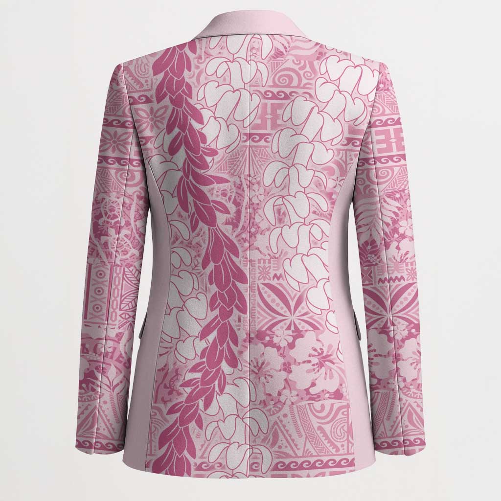 Pink Puakenikeni and Maile Lei Blazer Hawaiian Style Tribal Tapa Double Strand Lei LT9 - Polynesian Pride