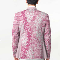 Pink Puakenikeni and Maile Lei Blazer Hawaiian Style Tribal Tapa Double Strand Lei LT9 - Polynesian Pride