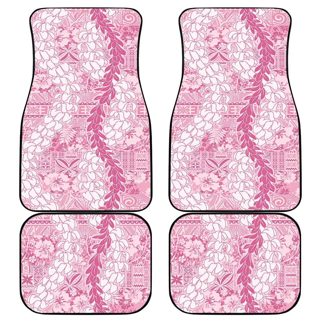 Pink Puakenikeni and Maile Lei Car Mats Hawaiian Style Tribal Tapa Double Strand Lei LT9 - Polynesian Pride