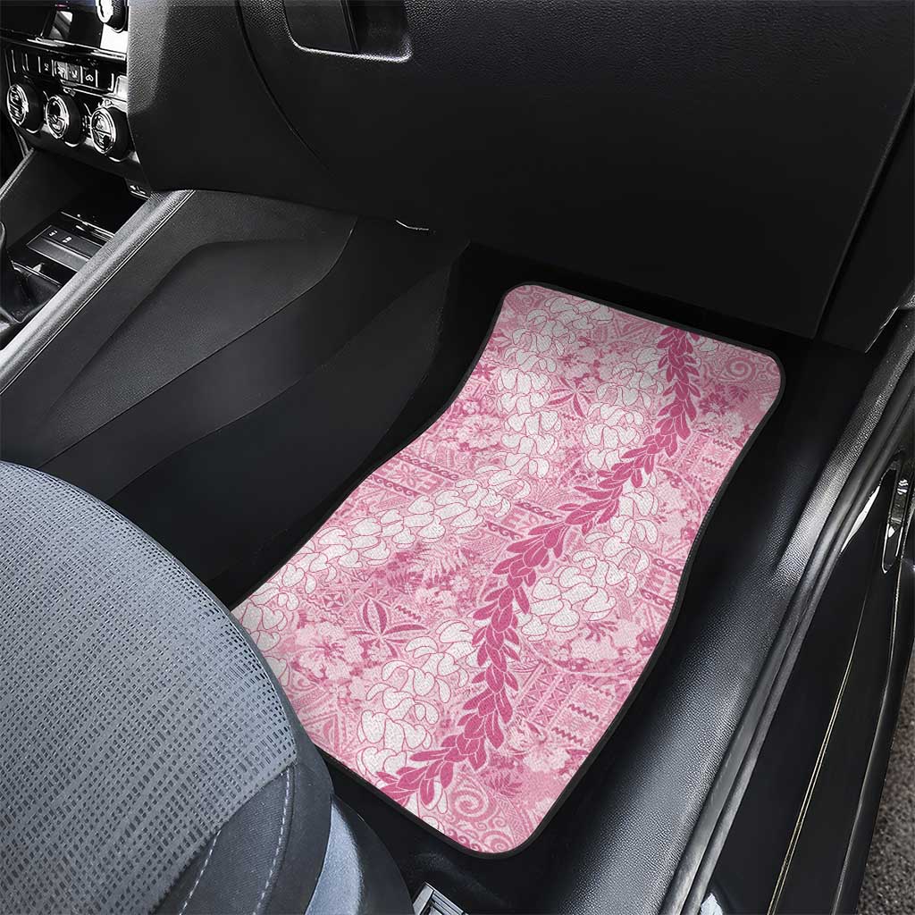 Pink Puakenikeni and Maile Lei Car Mats Hawaiian Style Tribal Tapa Double Strand Lei LT9 - Polynesian Pride