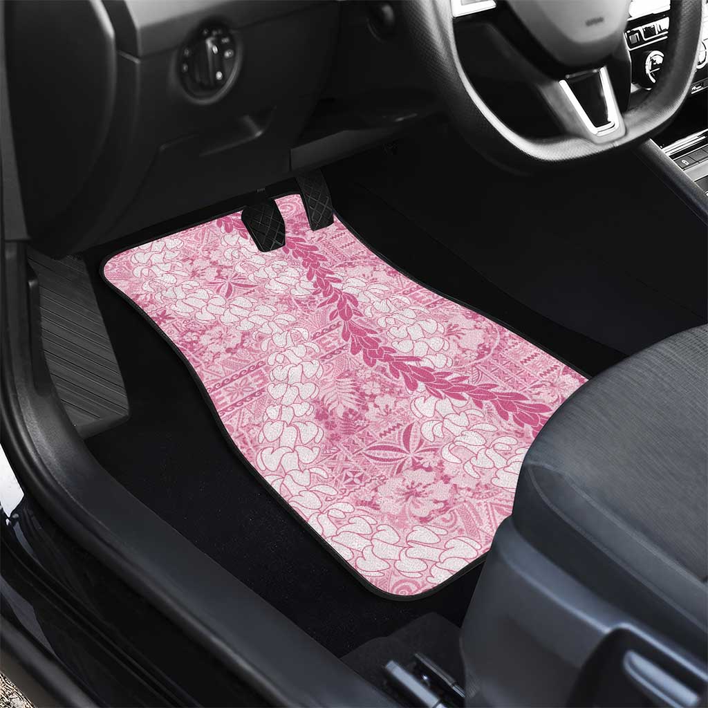 Pink Puakenikeni and Maile Lei Car Mats Hawaiian Style Tribal Tapa Double Strand Lei LT9 - Polynesian Pride