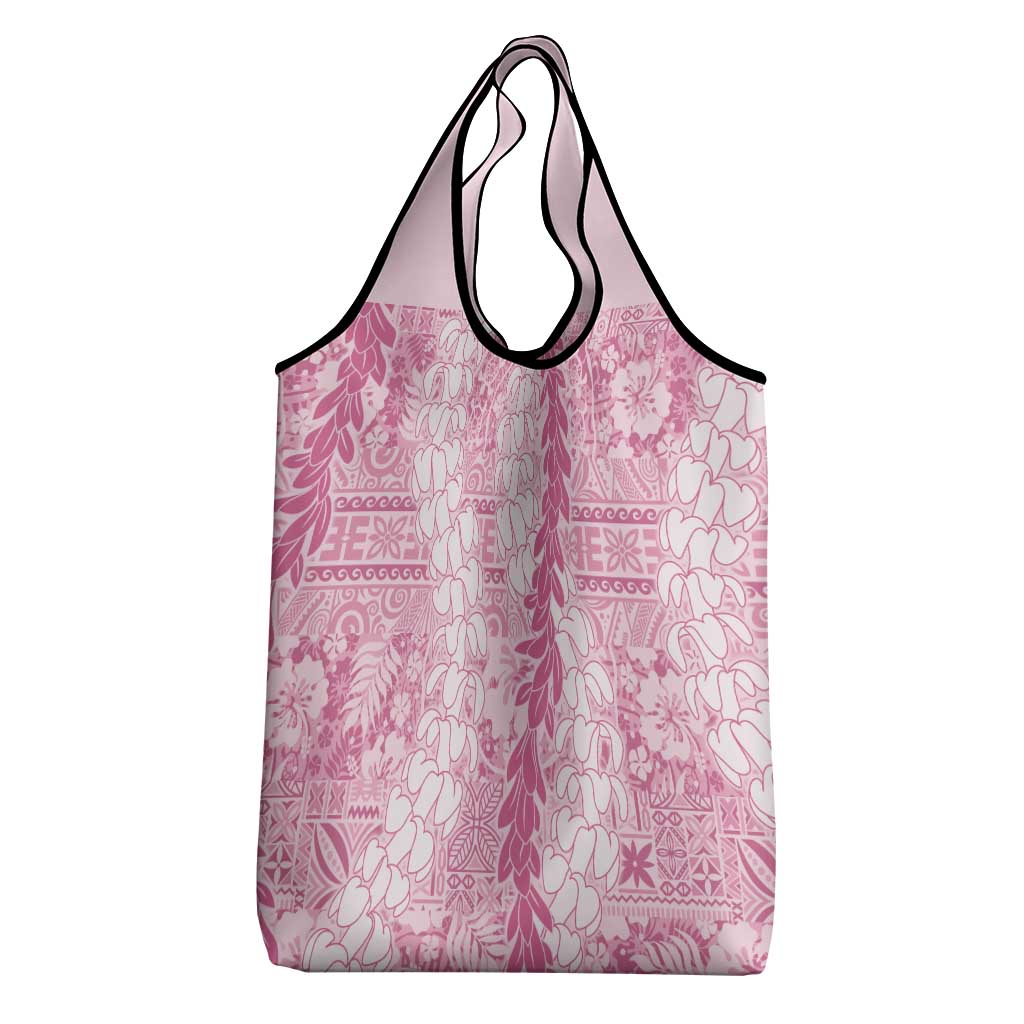 Pink Puakenikeni and Maile Lei Grocery Bag Hawaiian Style Tribal Tapa Double Strand Lei LT9 - Polynesian Pride