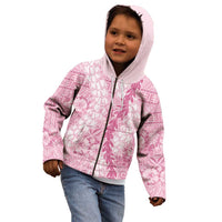 Pink Puakenikeni and Maile Lei Kid Hoodie Hawaiian Style Tribal Tapa Double Strand Lei LT9 - Polynesian Pride