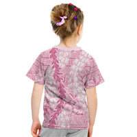 Pink Puakenikeni and Maile Lei Kid T Shirt Hawaiian Style Tribal Tapa Double Strand Lei LT9 - Polynesian Pride