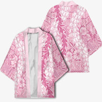 Pink Puakenikeni and Maile Lei Kimono Hawaiian Style Tribal Tapa Double Strand Lei LT9 - Polynesian Pride