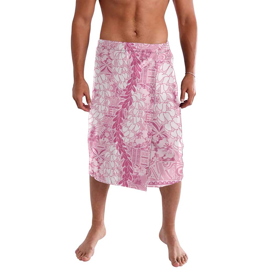 Pink Puakenikeni and Maile Lei Lavalava Hawaiian Style Tribal Tapa Double Strand Lei LT9 Pink - Polynesian Pride