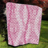 Pink Puakenikeni and Maile Lei Quilt Hawaiian Style Tribal Tapa Double Strand Lei LT9 - Polynesian Pride