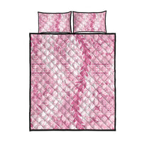 Pink Puakenikeni and Maile Lei Quilt Bed Set Hawaiian Style Tribal Tapa Double Strand Lei LT9 - Polynesian Pride