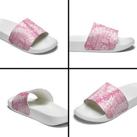 Pink Puakenikeni and Maile Lei Slide Sandals Hawaiian Style Tribal Tapa Double Strand Lei LT9 - Polynesian Pride