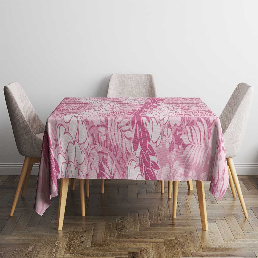 Pink Puakenikeni and Maile Lei Tablecloth Hawaiian Style Tribal Tapa Double Strand Lei LT9 - Polynesian Pride