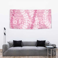 Pink Puakenikeni and Maile Lei Tapestry Hawaiian Style Tribal Tapa Double Strand Lei LT9 - Polynesian Pride