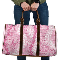 Pink Puakenikeni and Maile Lei Travel Bag Hawaiian Style Tribal Tapa Double Strand Lei LT9 Pink - Polynesian Pride