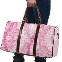Pink Puakenikeni and Maile Lei Travel Bag Hawaiian Style Tribal Tapa Double Strand Lei LT9 - Polynesian Pride