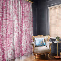 Pink Puakenikeni and Maile Lei Window Curtain Hawaiian Style Tribal Tapa Double Strand Lei LT9 - Polynesian Pride