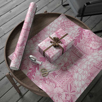 Pink Puakenikeni and Maile Lei Wrapping Paper Hawaiian Style Tribal Tapa Double Strand Lei LT9 - Polynesian Pride