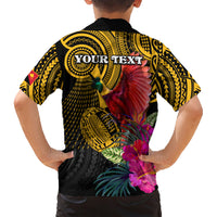 Personalised Papua New Guinea Rugby Family Matching Short Sleeve Bodycon Dress and Hawaiian Shirt PNG Kumuls Champions Pacific Bowl LT9 - Polynesian Pride