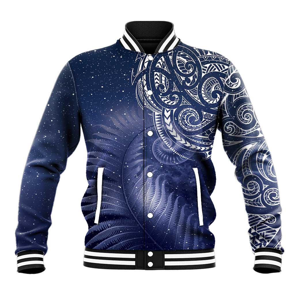 New Zealand Galaxy Fern Baseball Jacket LT9 Unisex Galaxy - Polynesian Pride