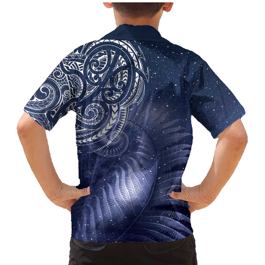 New Zealand Galaxy Fern Family Matching Mermaid Dress and Hawaiian Shirt LT9 - Polynesian Pride