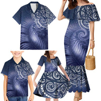 New Zealand Galaxy Fern Family Matching Mermaid Dress and Hawaiian Shirt LT9 - Polynesian Pride