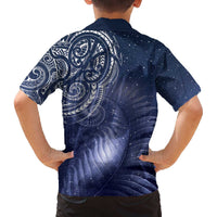 New Zealand Galaxy Fern Family Matching Off The Shoulder Long Sleeve Dress and Hawaiian Shirt LT9 - Polynesian Pride
