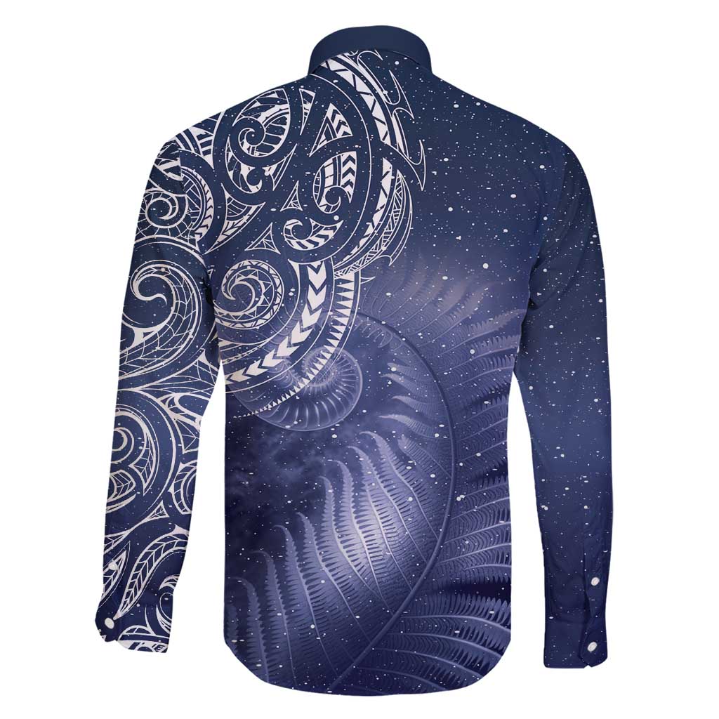 New Zealand Galaxy Fern Family Matching Off Shoulder Short Dress and Hawaiian Shirt LT9 - Polynesian Pride