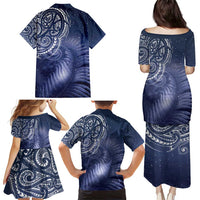 New Zealand Galaxy Fern Family Matching Puletasi and Hawaiian Shirt LT9 - Polynesian Pride
