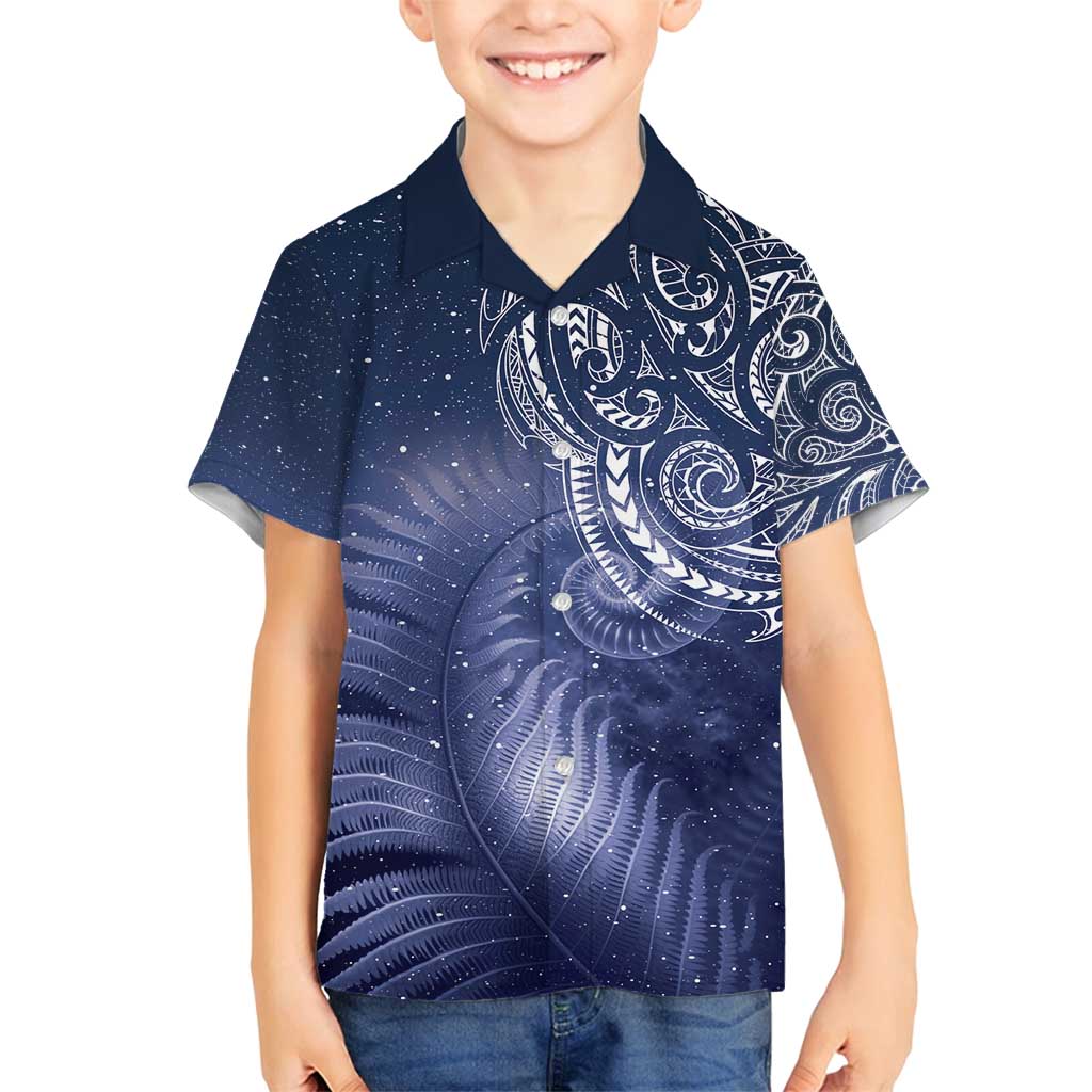 New Zealand Galaxy Fern Family Matching Puletasi and Hawaiian Shirt LT9 Son's Shirt Galaxy - Polynesian Pride