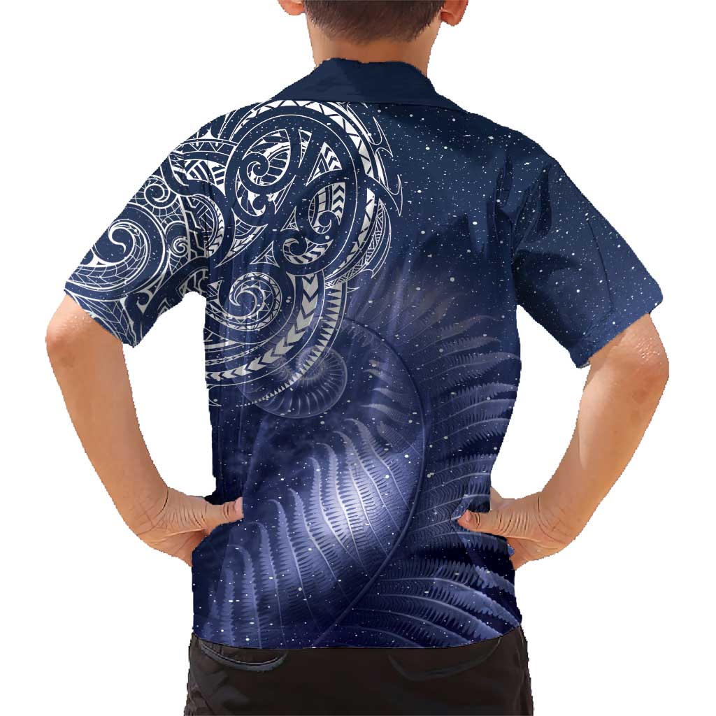 New Zealand Galaxy Fern Family Matching Short Sleeve Bodycon Dress and Hawaiian Shirt LT9 - Polynesian Pride