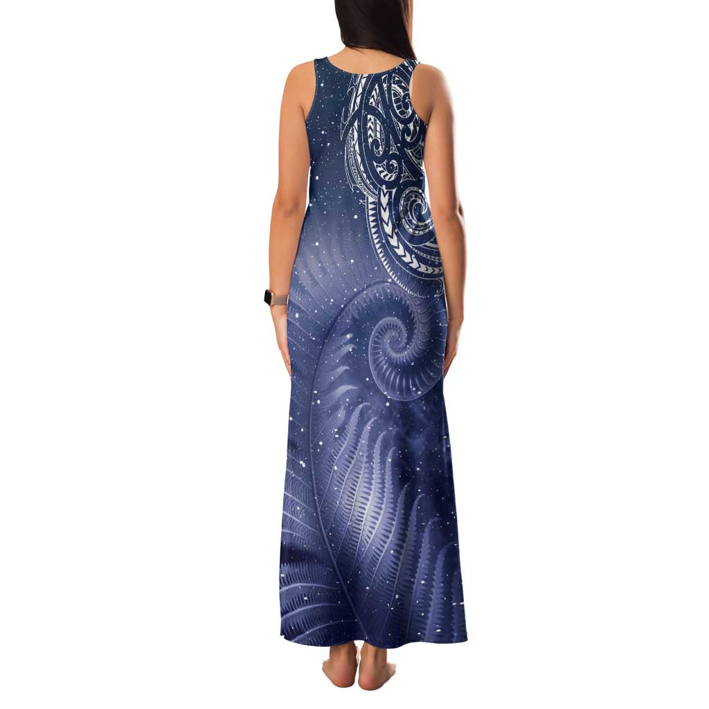 New Zealand Galaxy Fern Family Matching Tank Maxi Dress and Hawaiian Shirt LT9 - Polynesian Pride