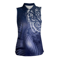 New Zealand Galaxy Fern Women Sleeveless Polo Shirt LT9 Female Galaxy - Polynesian Pride