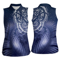 New Zealand Galaxy Fern Women Sleeveless Polo Shirt LT9 - Polynesian Pride