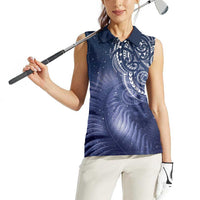New Zealand Galaxy Fern Women Sleeveless Polo Shirt LT9 - Polynesian Pride
