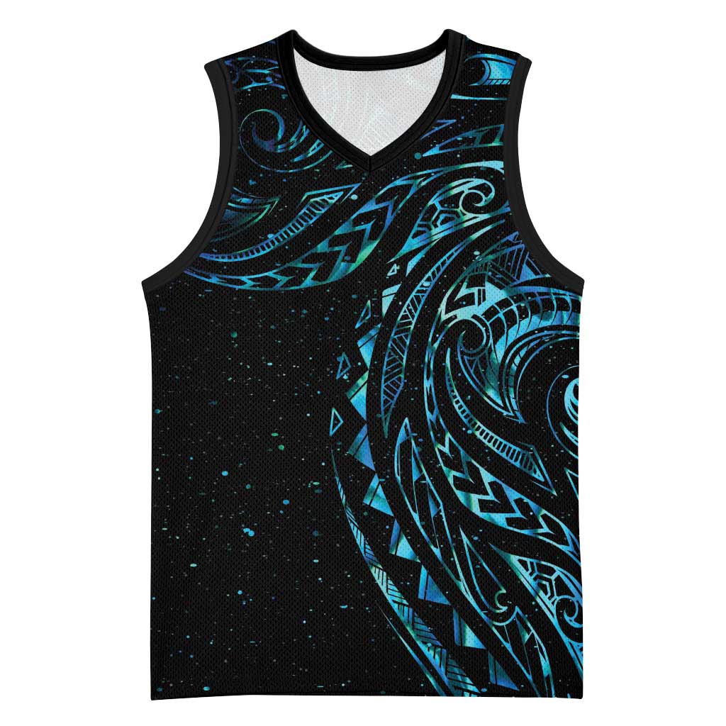 New Zealand Matariki Basketball Jersey Galaxy Maori Tribal Tattoo LT9 Unisex Galaxy - Polynesian Pride