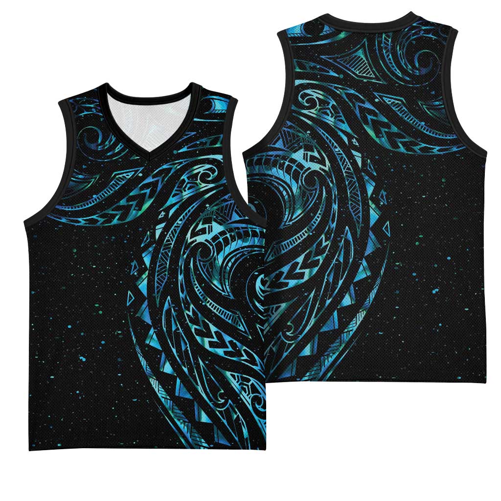 New Zealand Matariki Basketball Jersey Galaxy Maori Tribal Tattoo LT9 - Polynesian Pride
