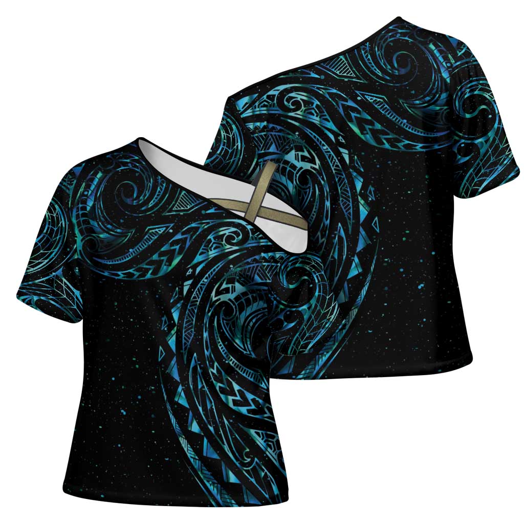 New Zealand Matariki Cross Shoulder Shirt Galaxy Maori Tribal Tattoo LT9 - Polynesian Pride