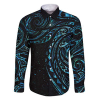 New Zealand Tribal Tattoo Family Matching Long Sleeve Bodycon Dress and Hawaiian Shirt With Matariki Art LT9 Dad's Shirt - Long Sleeve Galaxy - Polynesian Pride
