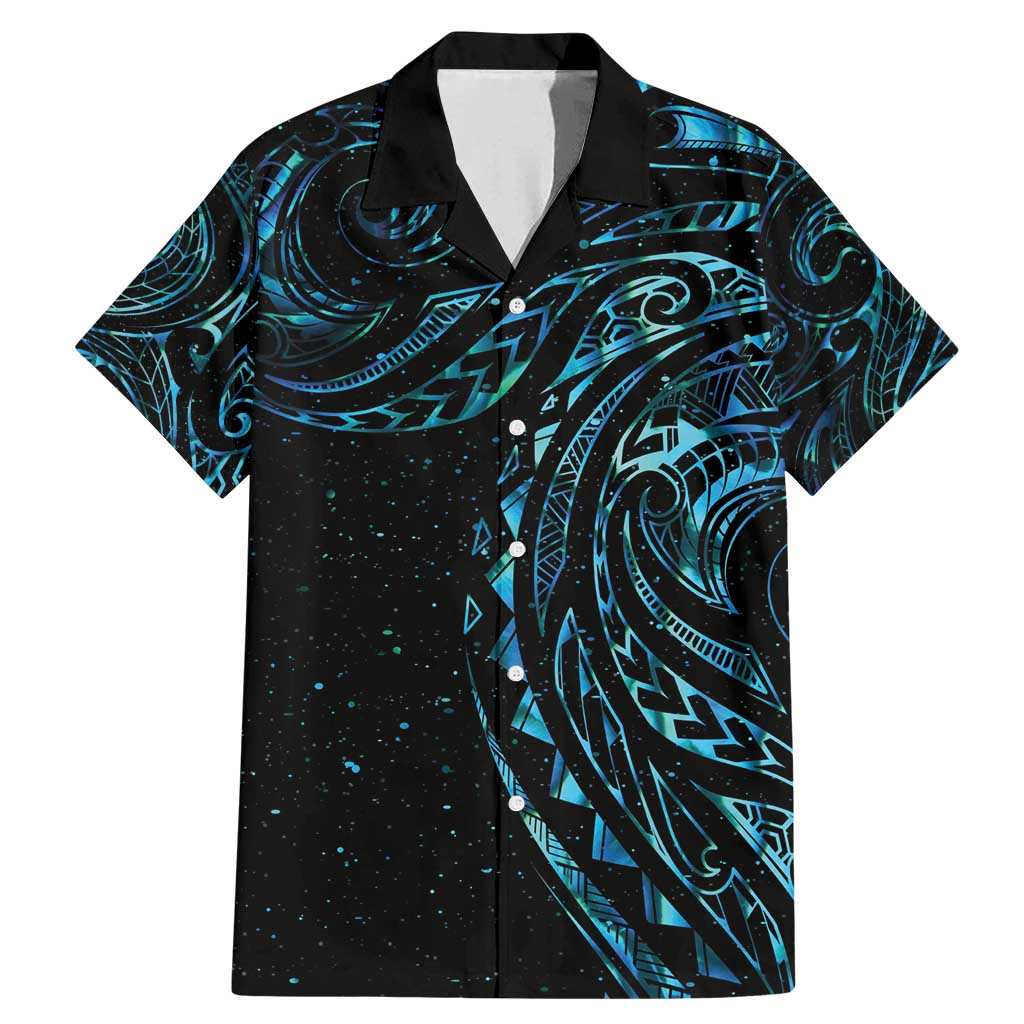 New Zealand Tribal Tattoo Family Matching Mermaid Dress and Hawaiian Shirt With Matariki Art LT9 Dad's Shirt - Short Sleeve Galaxy - Polynesian Pride