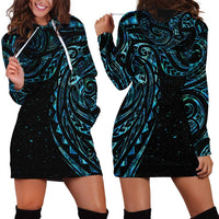 New Zealand Tribal Tattoo Hoodie Dress With Matariki Art LT9 - Polynesian Pride