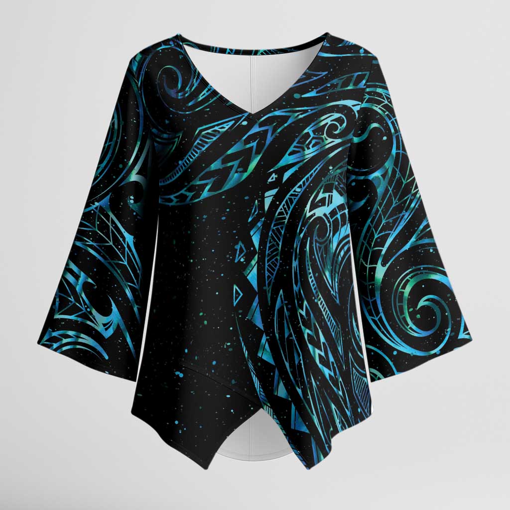 New Zealand Matariki Kimono Sleeve Blouse Galaxy Maori Tribal Tattoo LT9 Female Galaxy - Polynesian Pride
