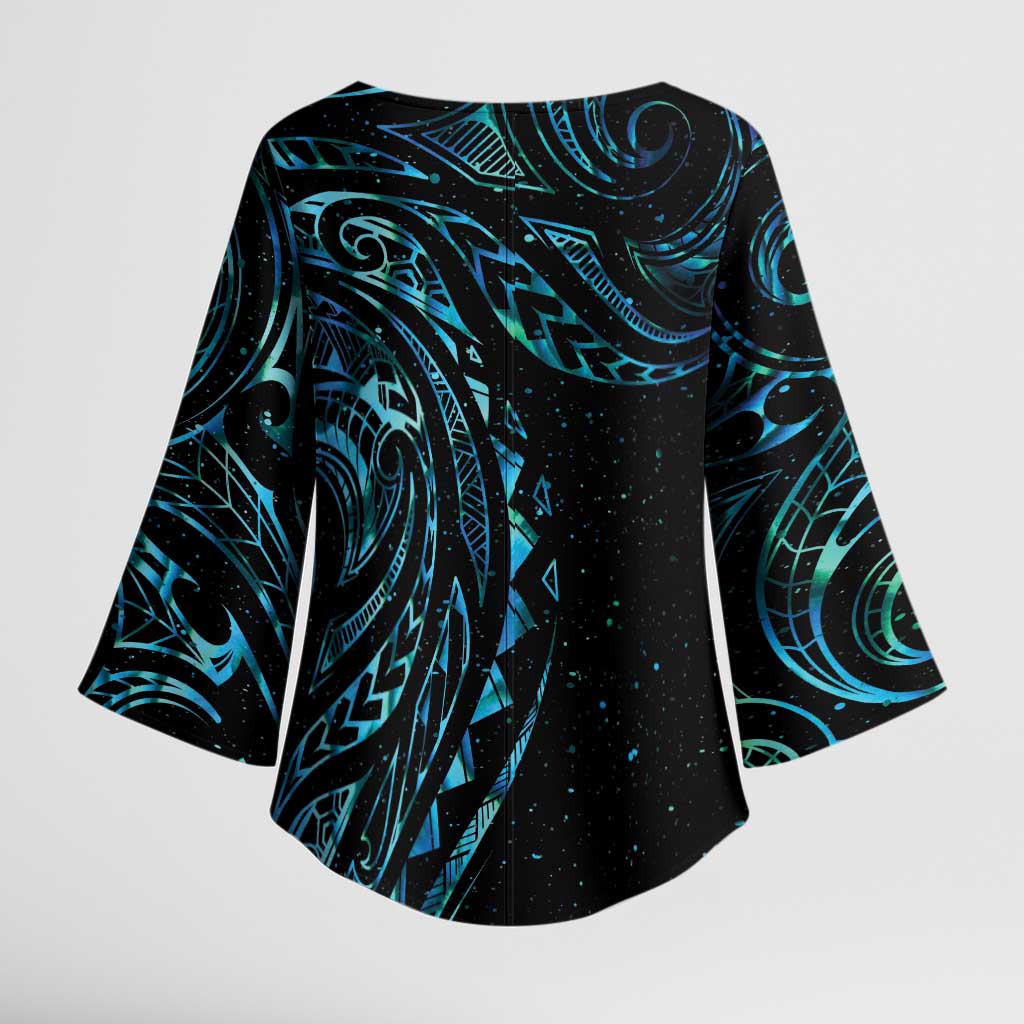 New Zealand Matariki Kimono Sleeve Blouse Galaxy Maori Tribal Tattoo LT9 - Polynesian Pride