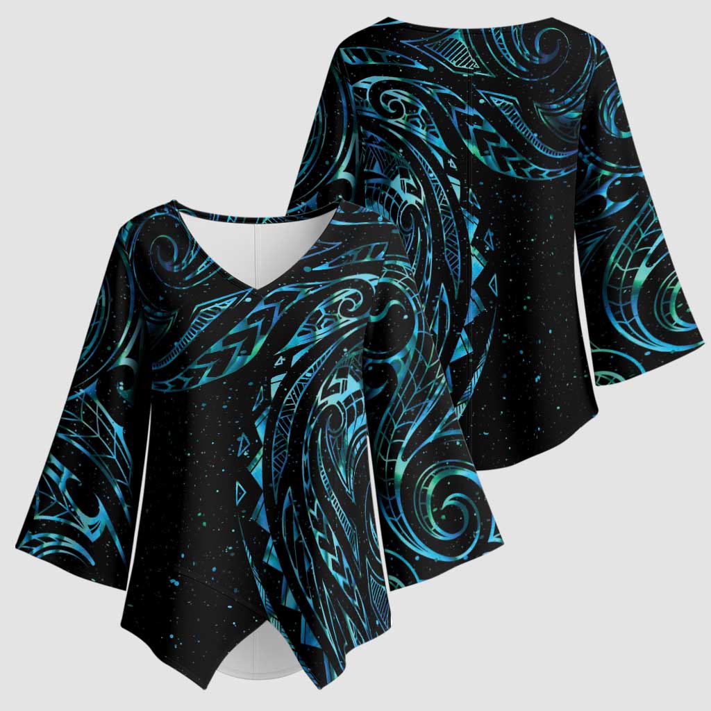 New Zealand Matariki Kimono Sleeve Blouse Galaxy Maori Tribal Tattoo LT9 - Polynesian Pride