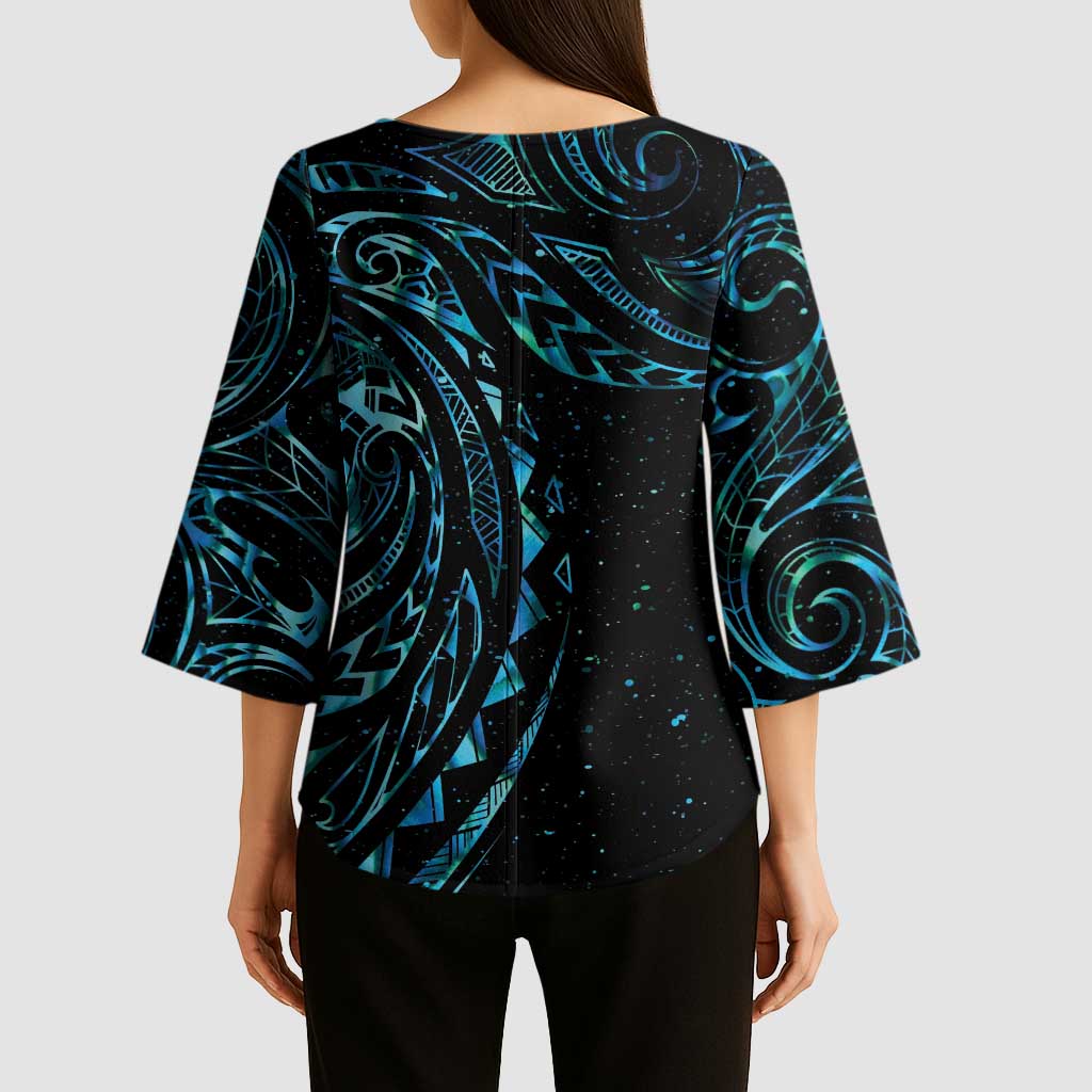 New Zealand Matariki Kimono Sleeve Blouse Galaxy Maori Tribal Tattoo LT9 - Polynesian Pride