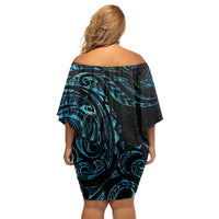 New Zealand Tribal Tattoo Off Shoulder Short Dress With Matariki Art LT9 - Polynesian Pride