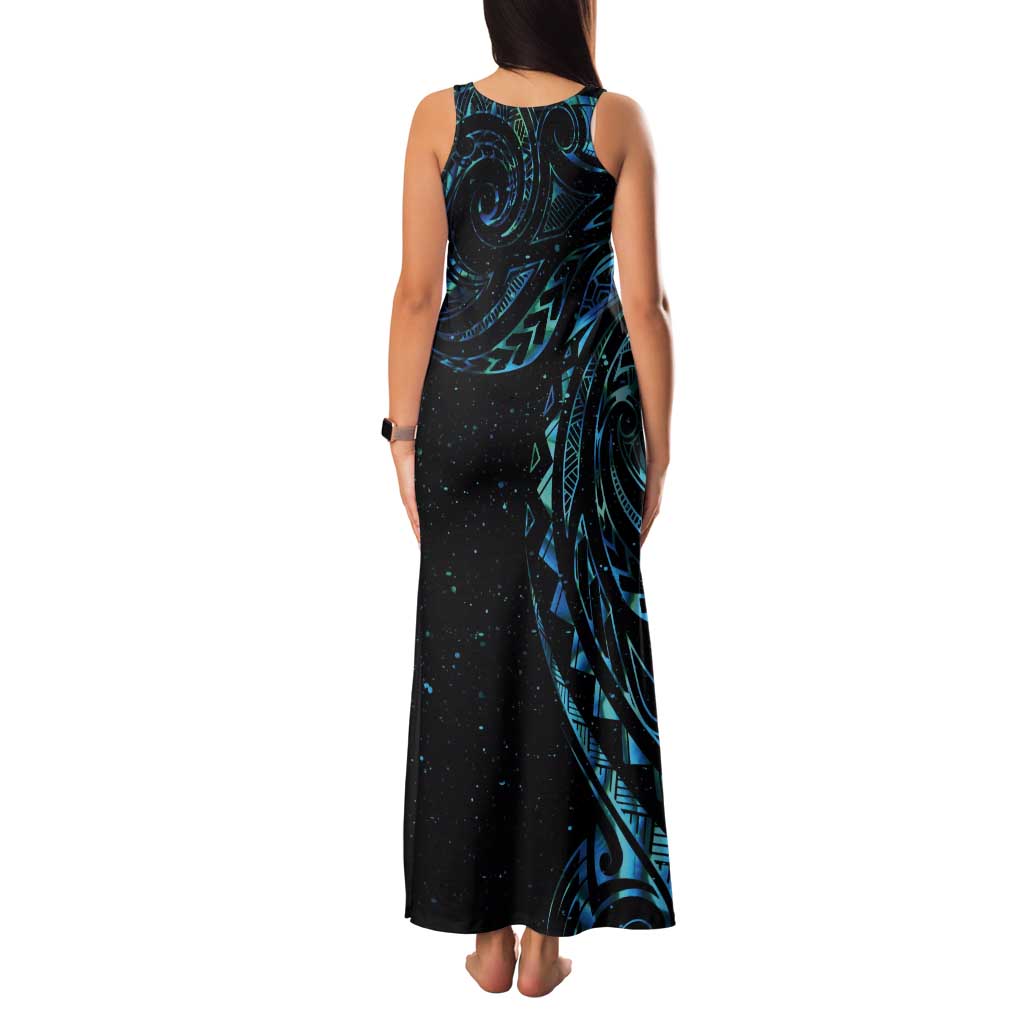 New Zealand Tribal Tattoo Tank Maxi Dress With Matariki Art LT9 - Polynesian Pride